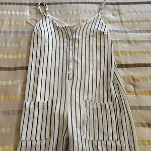 Stripe jump suit